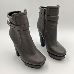 Kelsi Dagger Women's Gray Leather Platform Ankle Boots‎ Size 6.5